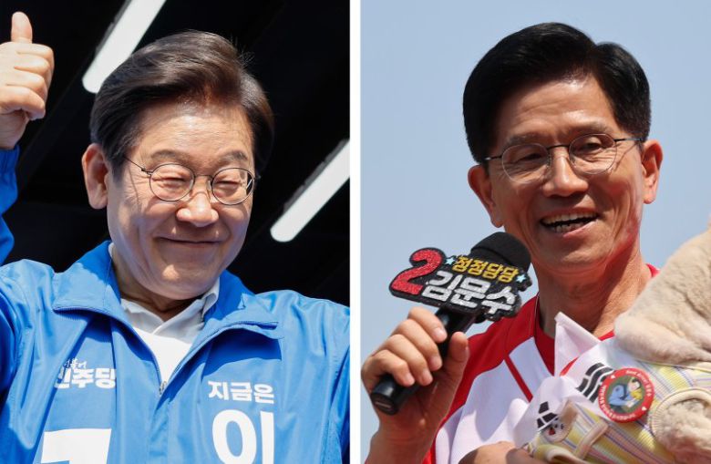 이재명 더불어민주당 대통령 후보와 김문수 국민의힘 대통령 후보가 25일 충청권을 찾아 표심을 호소했다. /사진=뉴스1