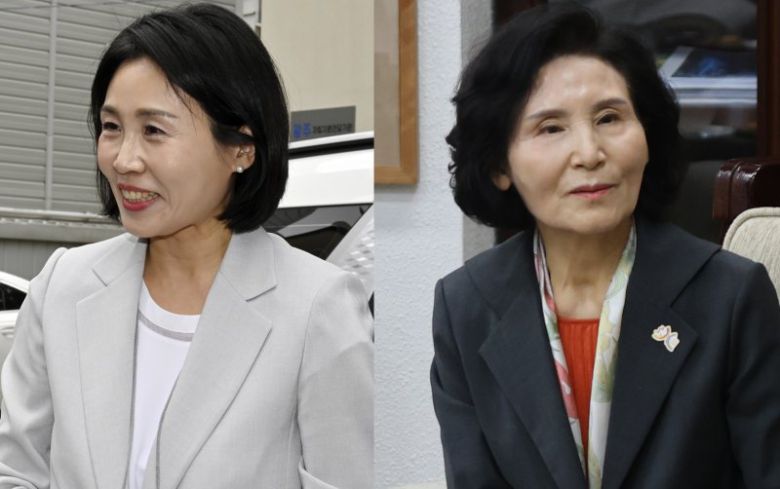 이재명 더불어민주당 대선 후보의 배우자 김혜경 여사가 20일 오후 광주 서구 쌍촌동 광주자립지원 전담기관을 찾아 황인숙 관장 등 관계자들과 인사를 나누고 있다. 김문수 국민의힘 대선 후보 부인 설난영 여사가 20일 서울 종로구 한국불교 태고종 법륜사에서 총무원장 상진 스님을 예방하고 있다. (사진=뉴시스 DB) 2025.05.20. photo@newsis.com /사진=뉴시스
