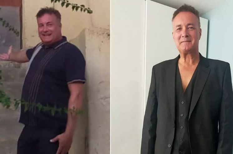 2형 당뇨 전단계 진단을 받은 뒤 도넛을 끊고 녹차를 마시며 9개월 만에 25㎏ 감량에 성공한 그레이엄 로우. 오른쪽 사진이 체중 감량한 모습. /사진=더 미러 홈페이지