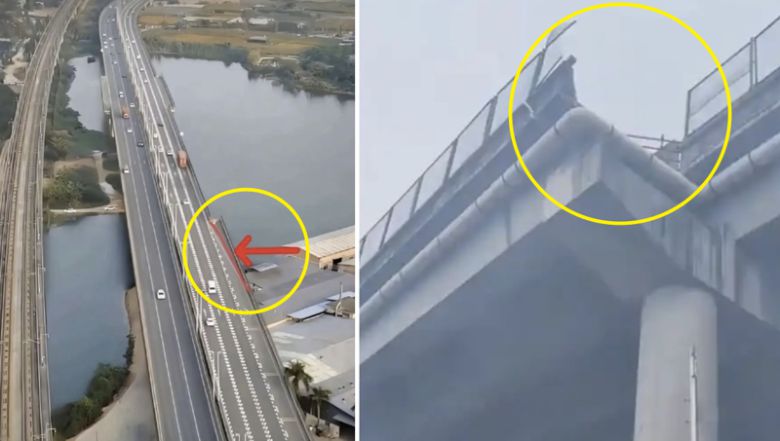 중국 광둥성의 한 고속도로에서 추락 사고가 발생했다. 사고가 발생한 고가도로. /사진=baidu갈무리, 뉴시스