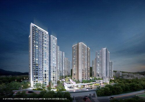 창원 메가시티 자이&위브_야경 투시도