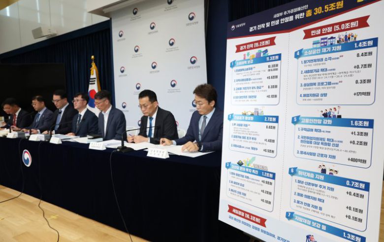 임기근 기획재정부 2차관이 지난 18일 세종시 정부세종청사 중앙동 브리핑실에서 새정부 추가경정예산안 주요 내용을 발표하고 있다. 2025.6.19/뉴스1 ⓒ News1 김기남 기자 /사진=뉴스1