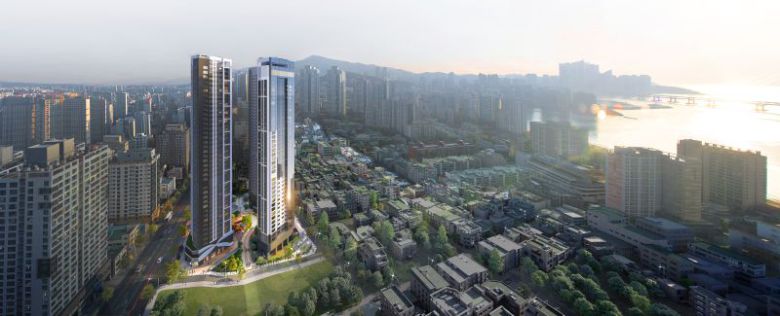 부산 수영구 '푸르지오 오셔니티' 조감도. 댜우건설 제공