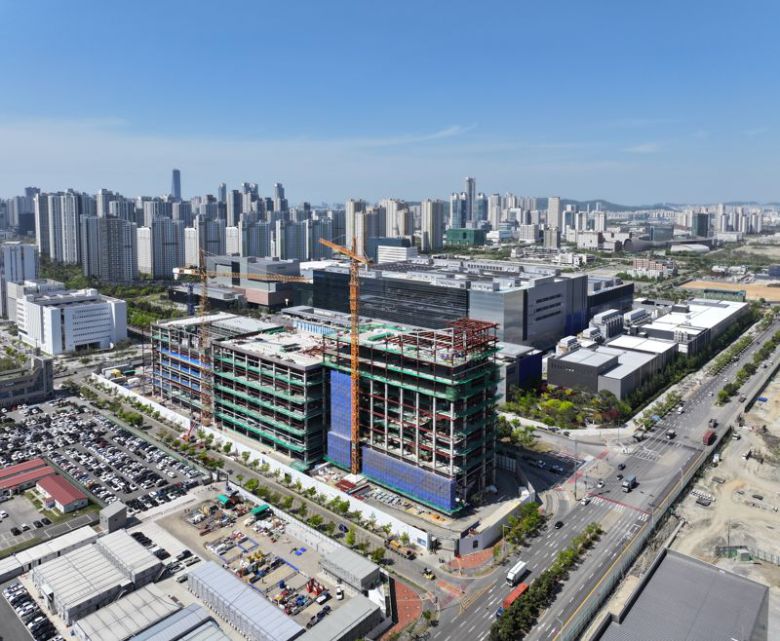 올 상반기 인천경제자유구역에 대한 외국인직접투자(FDI) 신고액이 4억9370만달러(약 6700억원)로 나타났다. 사진은 송도바이오클러스터 사토리우스 공사 전경. 인천경제청 제공.