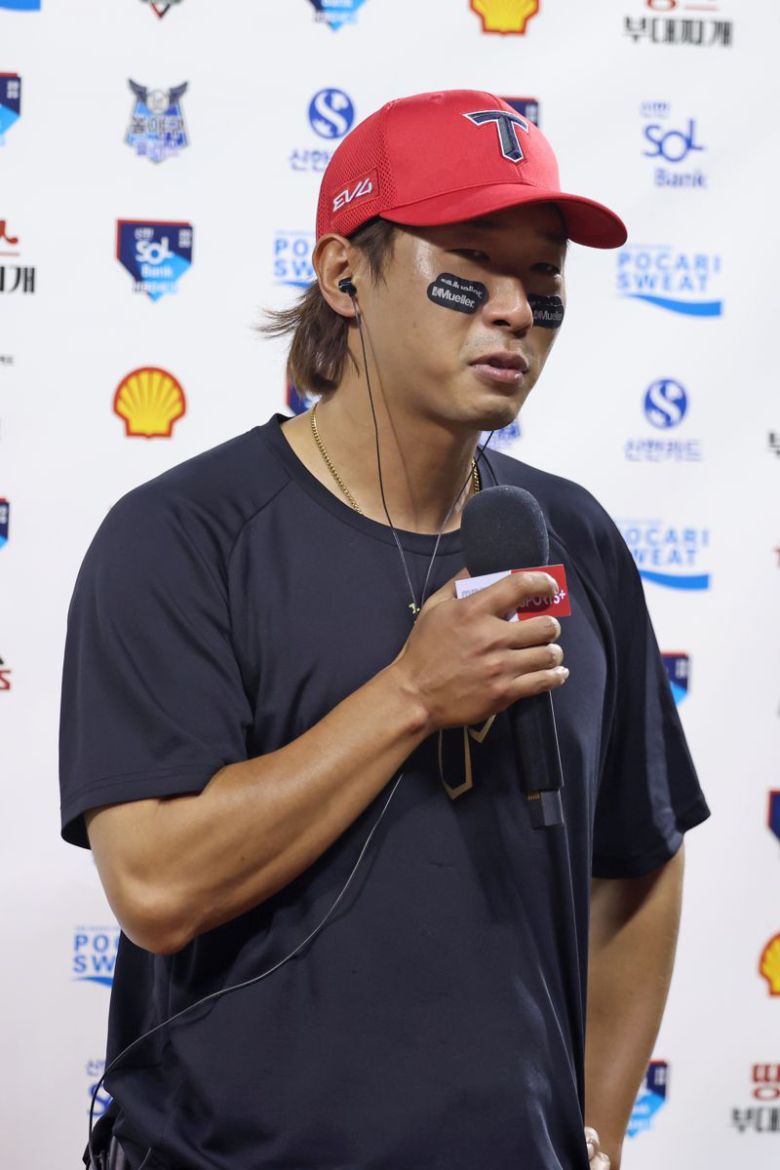 KIA 타이거즈 고종욱이 경기 후 인터뷰를 하고 있다.KIA 타이거즈 제공