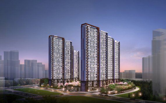 [금성백조건설 ‘평택 고덕 A48블록 금성백조 예미지’ 투시도]