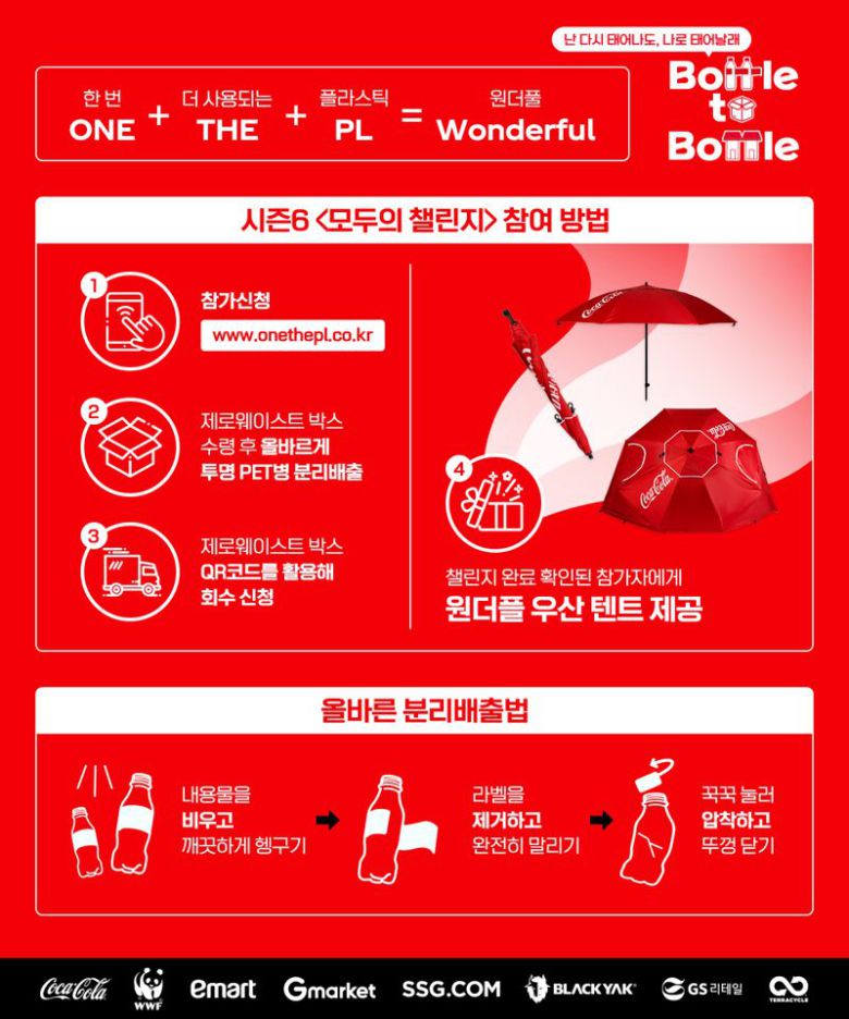 '한 번 더 사용되는 플라스틱: 원더플 캠페인' 홍보 포스터. 한국 코카콜라 제공