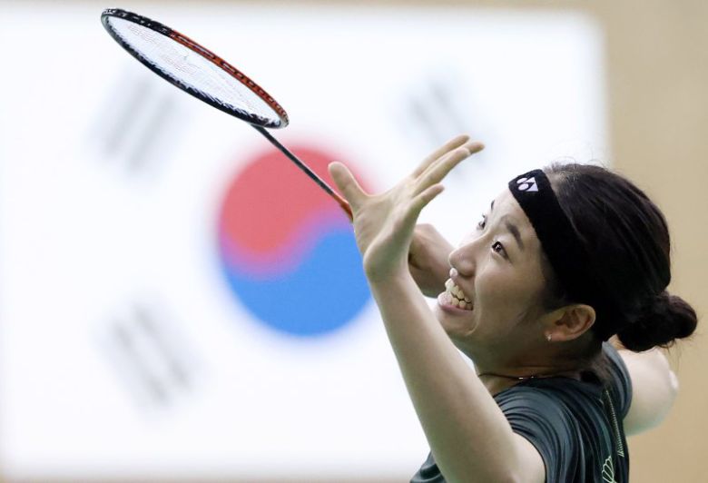 훈련 중인 안세영. 뉴시스