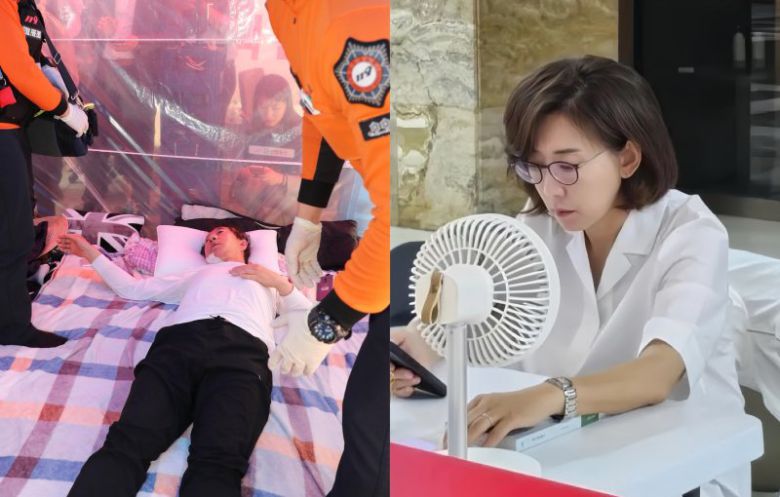 (왼쪽부터) 2018년 5월 '드루킹' 특검을 요구하며 단식 농성 중인 김성태 당시 자유한국당 원내대표와 나경원 국민의힘 의원. 출처=뉴시스, 나경원 SNS