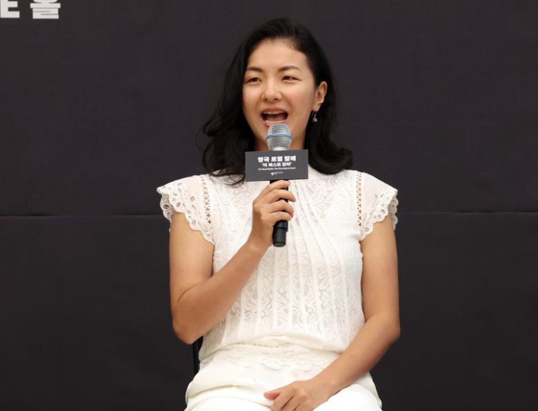 (서울=뉴스1) 김명섭 기자 = 2일 서울 강서구 'LG아트센터 서울'에서 열린 영국 로열 발레 '더 퍼스트 갈라' 기자간담회에서 최유희 퍼스트 솔로이스트가 발언을 하고 있다. 뉴스1