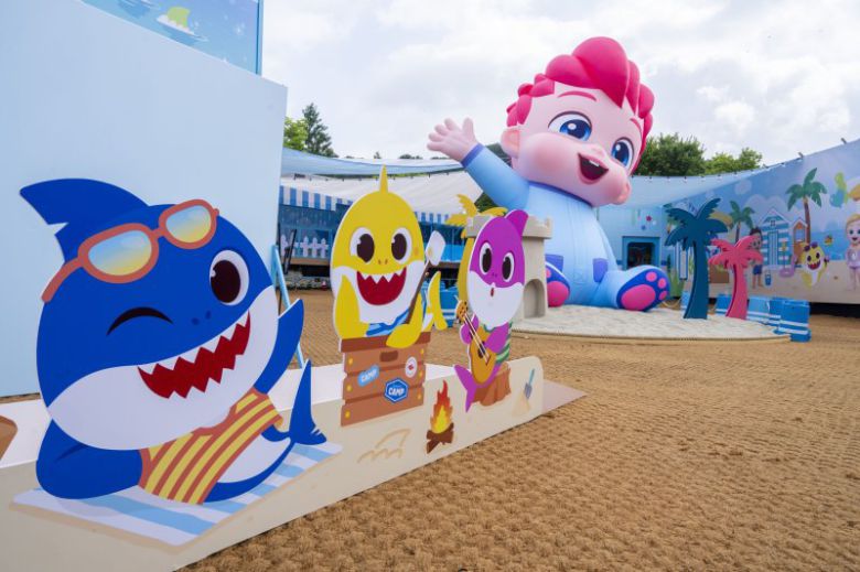 에버랜드에 조성된 핑크퐁 테마 체험존 '썸머 캠프 인 핑크퐁 월드'. 삼성물산 리조트부문 제공