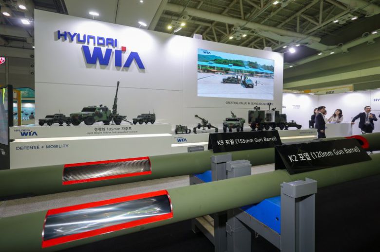 경상남도 창원특례시 창원컨벤션센터에서 지난 9일 개막한 ‘2025 방위산업 부품·소재 장비대전’에 참가한 현대위아의 전시장. 사진=현대위아 제공