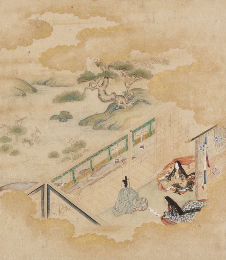 17세기 에도 시대 전(傳) 도사 미쓰오키 '겐지모노가타리 중 제40첩 미노리'. 국립중앙박물관 제공