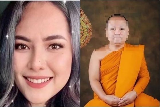 태국의 불교계 섹스 스캔들의 중심 인물인 윌라완 엠사와트(왼쪽). 오른쪽은 스캔들에 연루돼 승단을 떠난 한 고승. 출처=더타임스