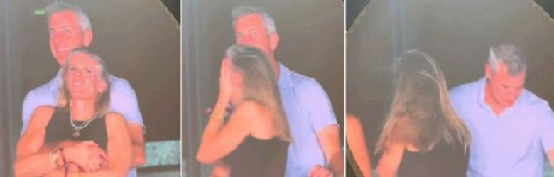 콜드플레이 콘서트에서의 앤디 바이런과 크리스틴 캐벗.