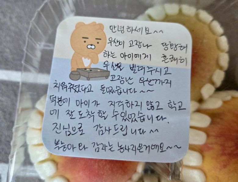 여고생 어머니가 쓴 편지 ./사진=보배드림. 뉴시스