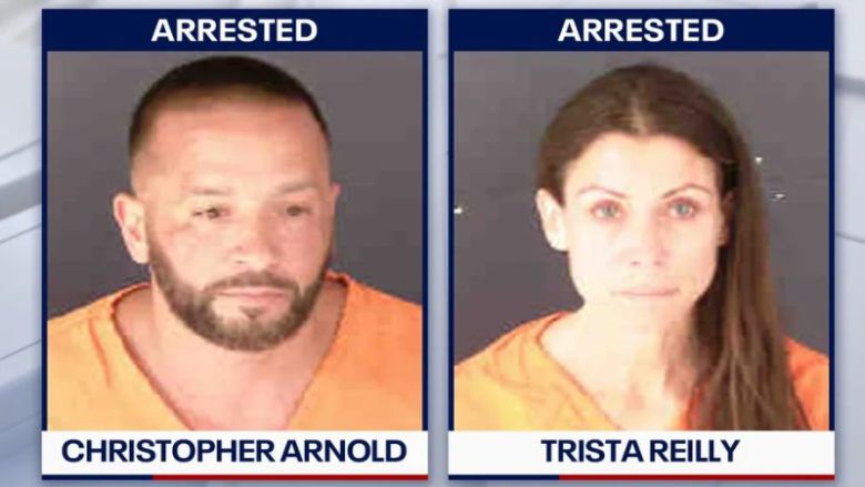 [뉴시스] 크리스토퍼 아놀드와 트리스타 라일리의 머그샷. (사진=새러소타 카운티 교도소) 2025.07.24 /사진=뉴시스