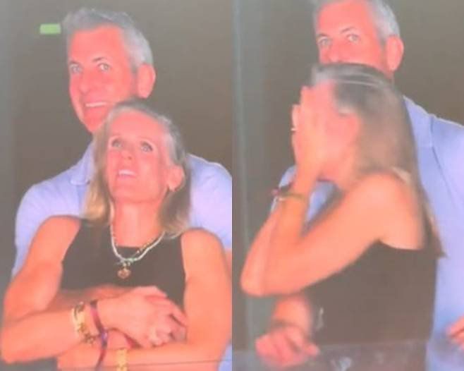 콜드플레이 콘서트에서 불륜 사실이 포착된 앤디 바이런 아스트로너머 전 CEO와 크리스틴 캐벗 전 CPO. /사진=뉴시스