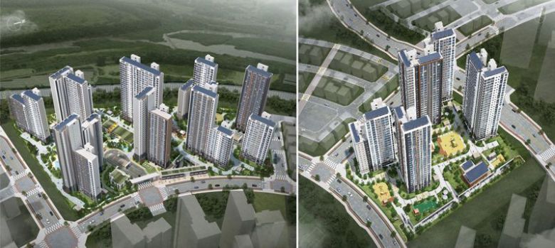 남양주진접2지구 A-1블록(왼쪽), A-4블록 단지조감도. LH 제공