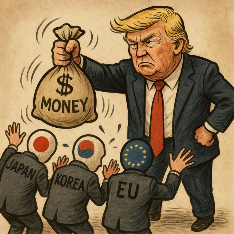 강탈 당하는 한·일·EU. 챗GPT 생성 이미지