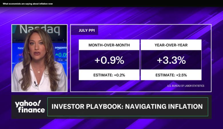 예상치를 뛰어넘은 미국 7월 생산자물가지수(PPI).미국 경제 전문 매체 야후파이낸스 캡처