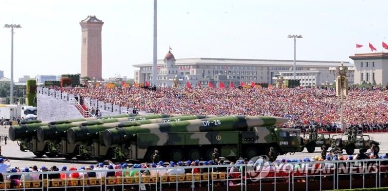 2015년 천안문 광장에서 열린 중국 승전 70주년 기념 열병식. 연합뉴스