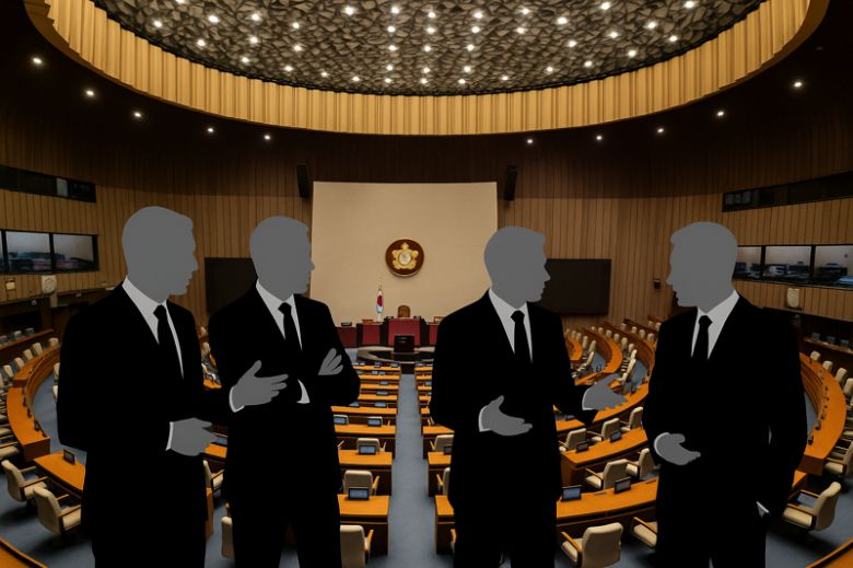 국민의힘이 1일 국회 개원식에 '상복 차림'으로 참석하기로 결정한 걸 AI를 활용해 이미지로 생성. /사진=챗GPT