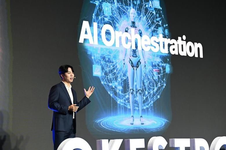 김영광 오케스트로 대표 겸 CTO가 2일 그랜드 인터컨티넨탈 서울 파르나스에서 열린 ‘오케스트로 솔루션데이 2025’에서 발언하고 있다. 오케스트로 제공