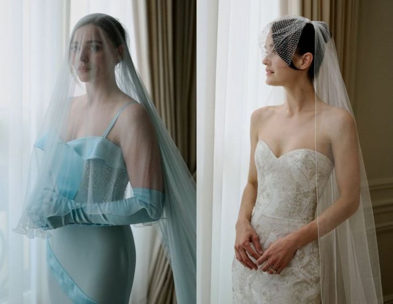 웨딩드레스를 입은 클로이 모레츠(왼쪽)와 케이트 해리슨. 인스타그램