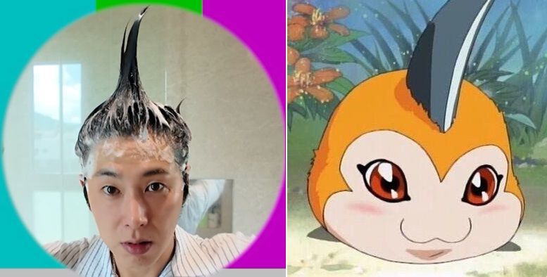 유노윤호(왼쪽), 포켓몬스터 '뿔몬'. 출처=유튜브 채널 ‘비공식 스케줄’ 갈무리