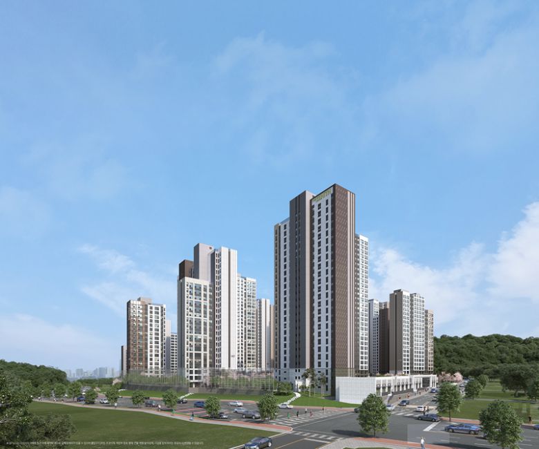 두산위브더제니스 청주 센트럴파크 투시도. 두산건설 제공