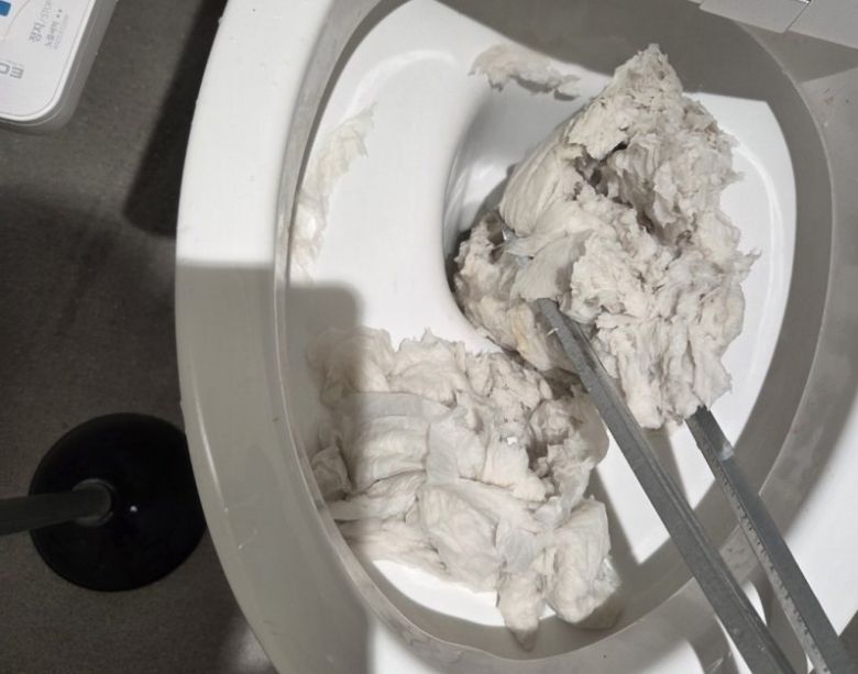 김은혜 국민의힘 의원이 제시한 변기 사진./사진=뉴스1