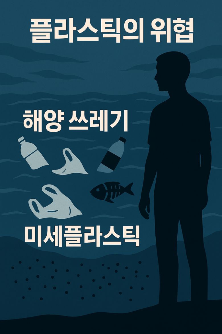 플라스틱 위협에 대한 생성형 이미지. 챗GPT