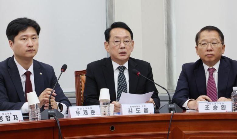 김도읍 국민의힘 정책위의장이 6일 여의도 국회에서 열린 최고위원회의에서 발언을 하고 있다. 사진=박범준 기자