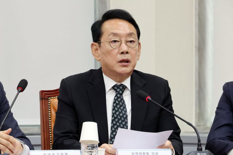 김도읍 국민의힘 정책위의장이 6일 여의도 국회에서 열린 최고위원회의에서 발언을 하고 있다. 사진=박범준 기자