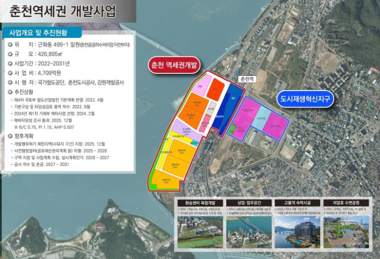 춘천 역세권개발사업 위치도. 연합뉴스