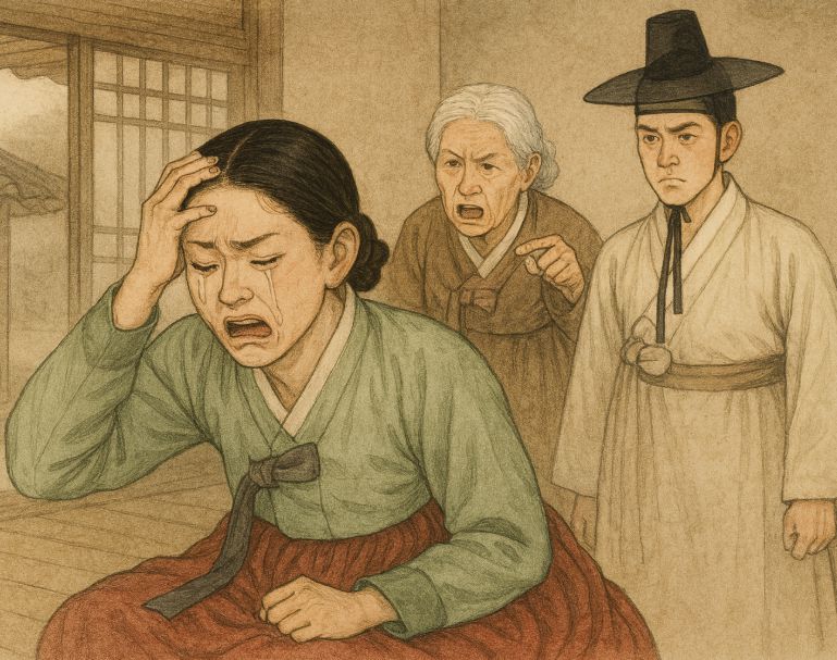 옛날에는 시집살이와 고부간의 갈등이 여성 난임의 원인이 되는 경우가 많았는데, 극심한 스트레스는 호르몬의 불균형 등을 유발하기 때문이다. 이때는 귀비탕(歸脾湯) 등이 약이었다. 챗GPT에 의한 AI생성 이미지.