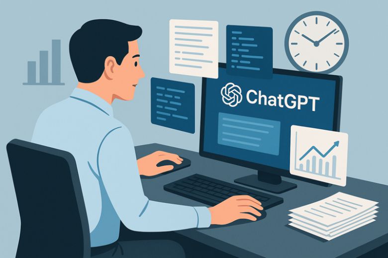 AI 업무 관련 삽화. 챗GPT 제공