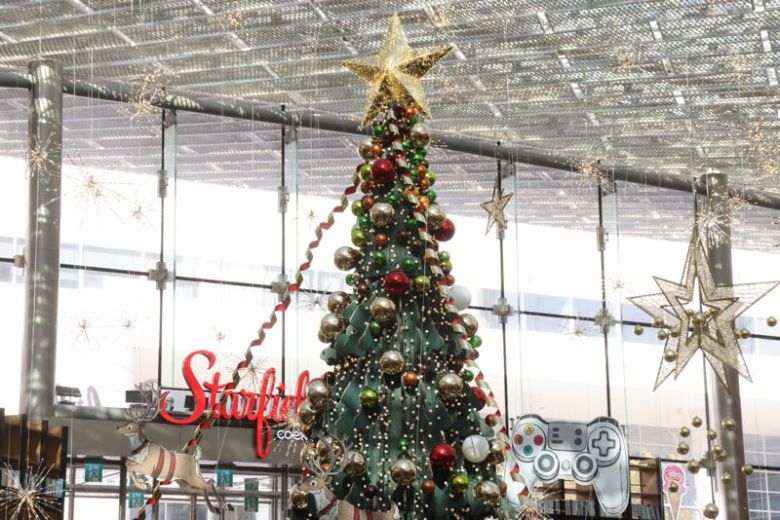 연말을 맞아 크리스마스 분위기를 만끽할 수 있는 명소에 관광객들의 발길이 이어지고 있다. 주말 서울 강남구 코엑스 별마당도서관에서 시민들이 초대형 크리스마스트리를 즐기고 있다. 사진=박범준 기자