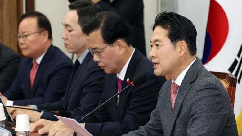 국민의힘 장동혁 대표가 22일 국회에서 열린 최고위원회의에서 발언을 하고 있다. 사진=서동일 기자