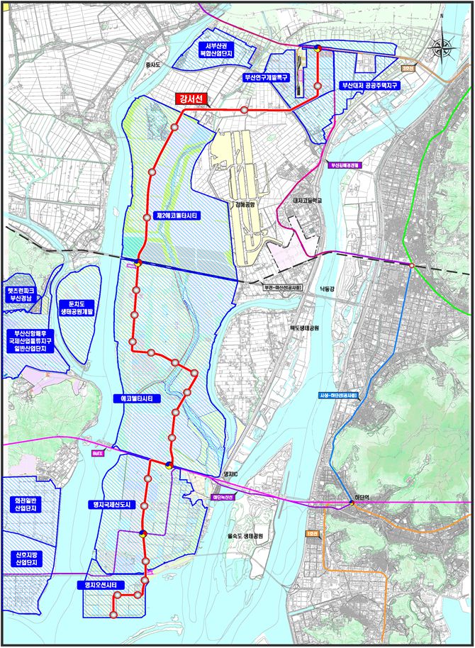 도시철도 강서선 위치도. 부산시 제공