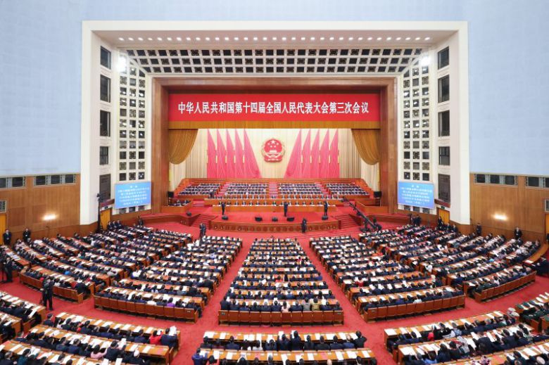 지난 3월 11일 중국 베이징 인민대회당에서 중국 양회의 마지막 일정인 제14기 전국인민대표대회(전인대) 3차 회의 폐막식이 진행됐다. 뉴시스