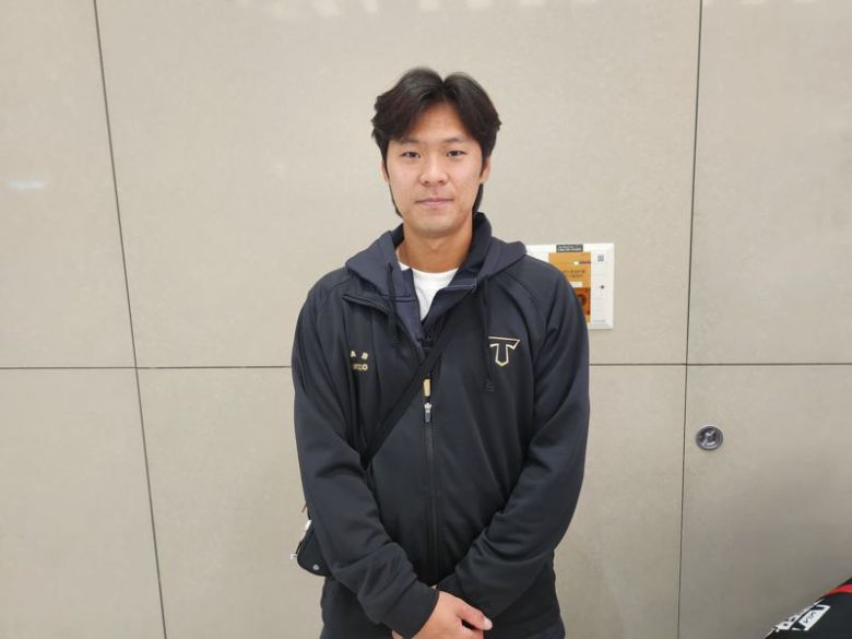 11월 24일 마무리캠프에서 돌아오는 인천공항에서 만난 김규성.사진=전상일 기자