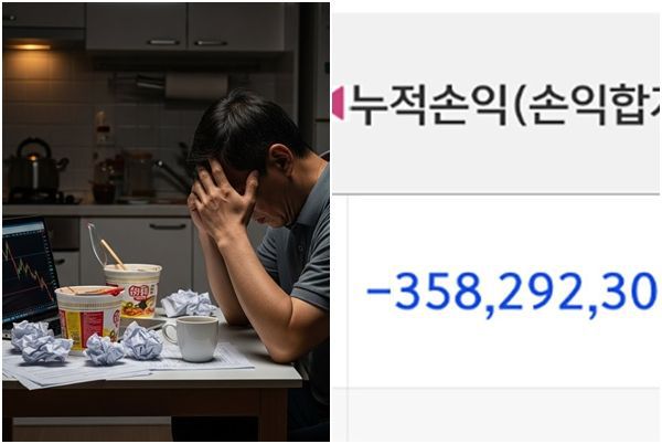 기사 이해를 돕기 위해 AI로 생성한 이미지(좌), 주식 종목 토론방(우)