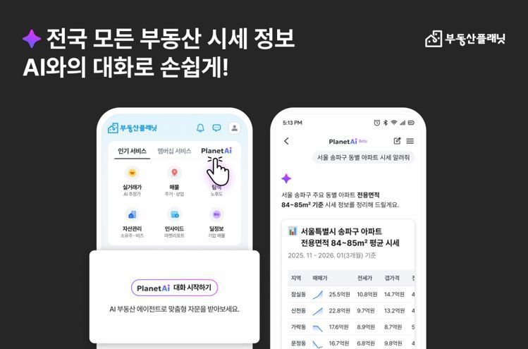 부동산플래닛 '‘플래닛AI’ 화면. 부동산플래닛 제공