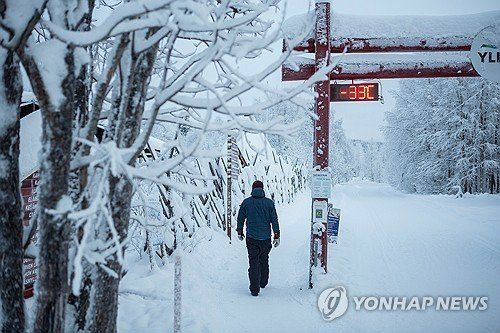 핀란드 북부 혹한/사진=핀란드 포토 에이전시 레흐티쿠바 제공, AP=연합뉴스