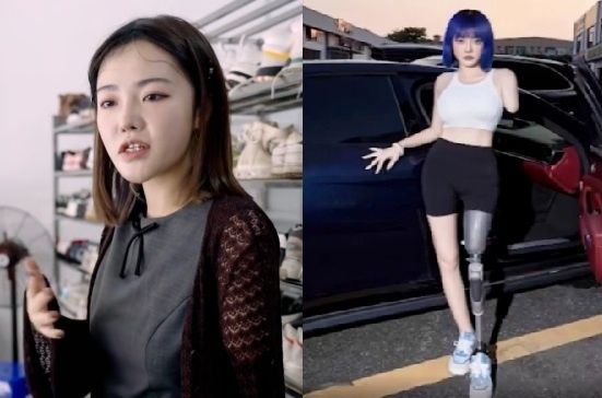 교통사고로 왼쪽 팔과 다리를 잃은 한 중국인 인플루언서가 장애인들에게 일자리를 제공하는 구두 세척 사업을 시작해 눈길을 끌고 있다. [사진출처 = SCMP]