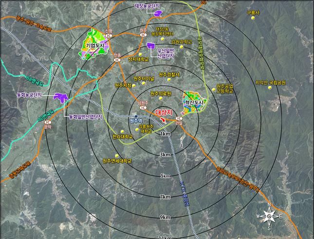 원주시 메가데이터 도시첨단산업단지 위치도. 원주시 제공