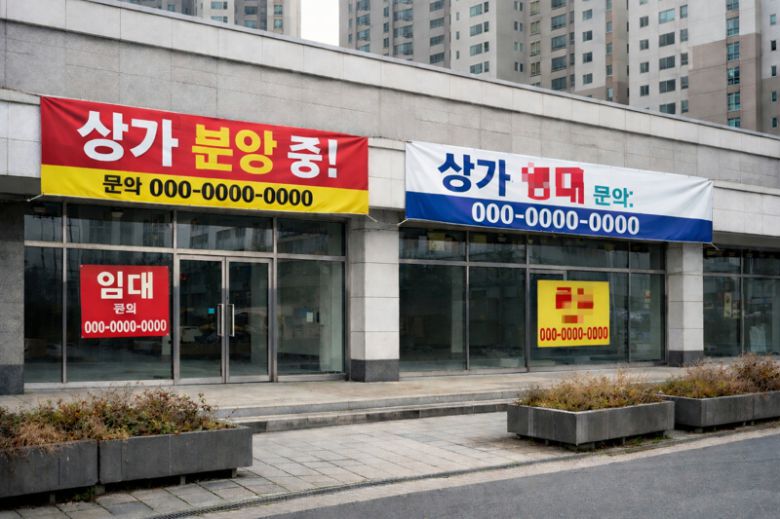 신축 아파트들이 단지 내 상가 미분양·공실 문제로 골머리를 앓고 있다. 챗gpt로 생성한 이미지