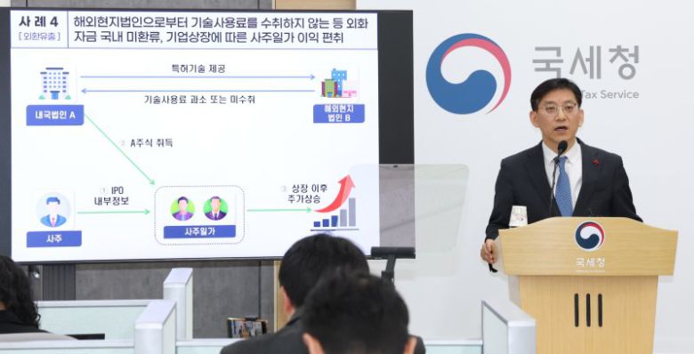 재정경제부는 국세청 등 6개 기관과 함께 15일 범정부 불법 외환거래 대응반을 출범했다. 사진은 지난해 12월 국세청이 시장 교란행위 탈세자에 대한 세무조사 내용을 발표하는 모습. 뉴스1